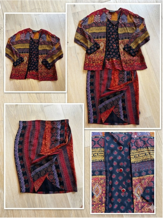 Carole Little Dresses & Skirts - Carole Little 90s Matching Set Boho Patchwork Large